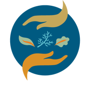 Logo of hands cradling leaves