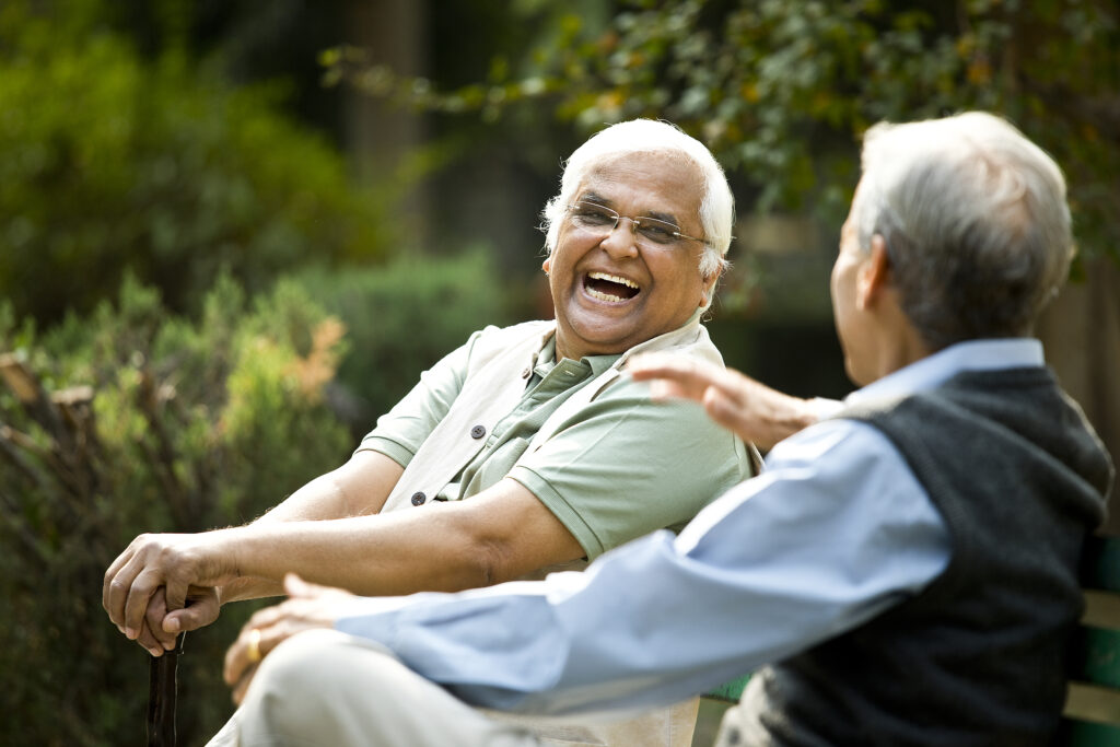 2 people laughing